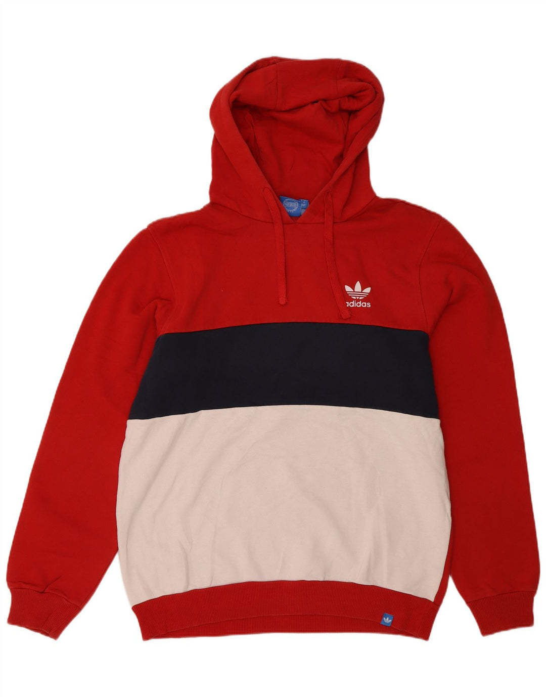 ADIDAS Pull à capuche pour homme en coton color block rouge moyen