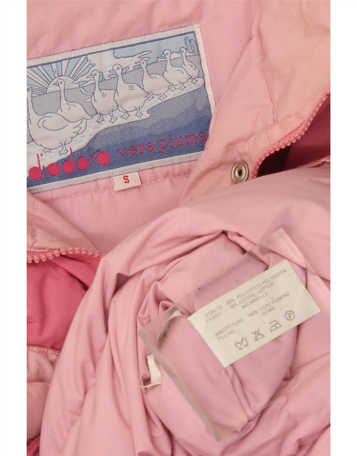 Diadora Veste matelassée surdimensionnée graphique pour femme UK 10 Small Rose Polyester
