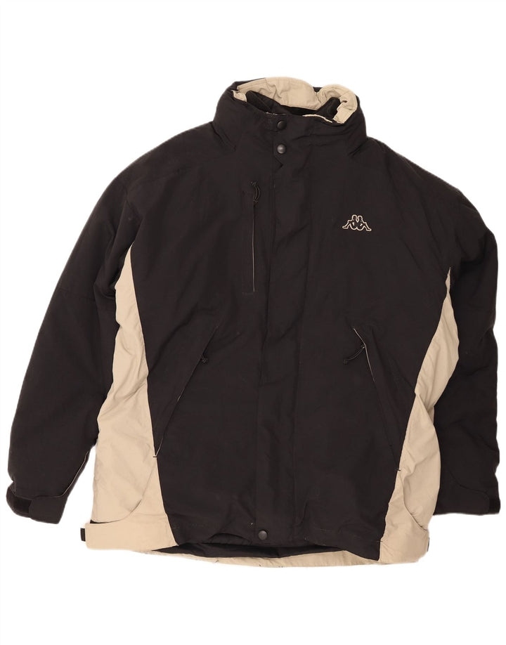 KAPPA Veste coupe-vent coupe ample pour homme UK 40 Large Noir Colourblock