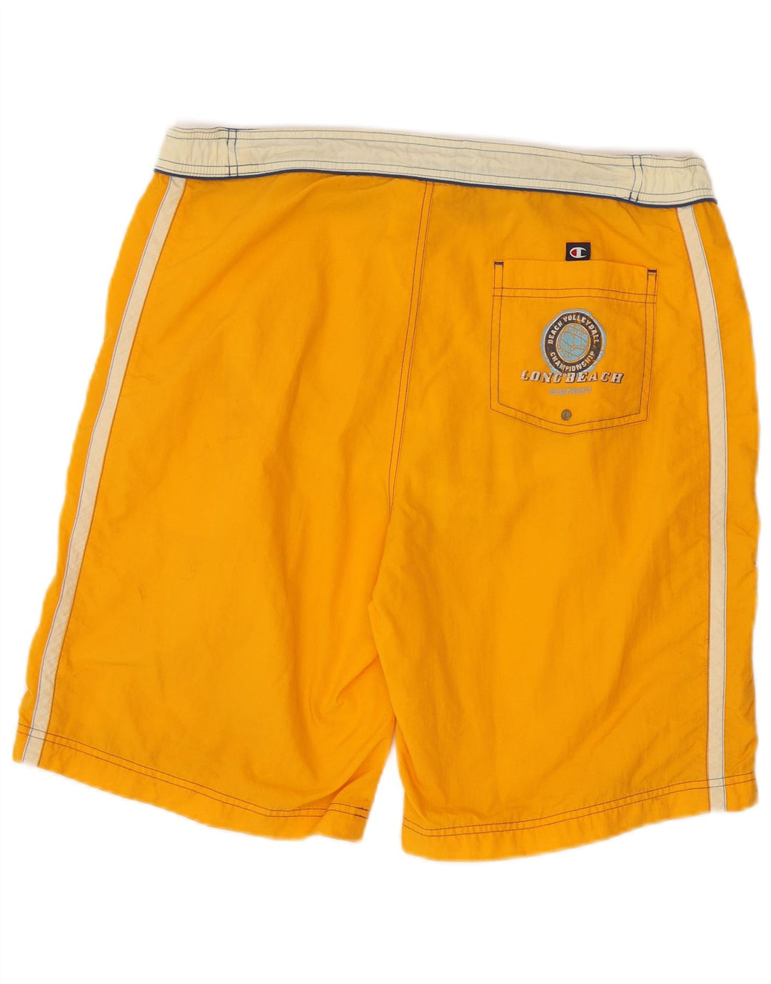 Champion Short de Bain Graphique Homme Large Jaune Colorblock Polyamide