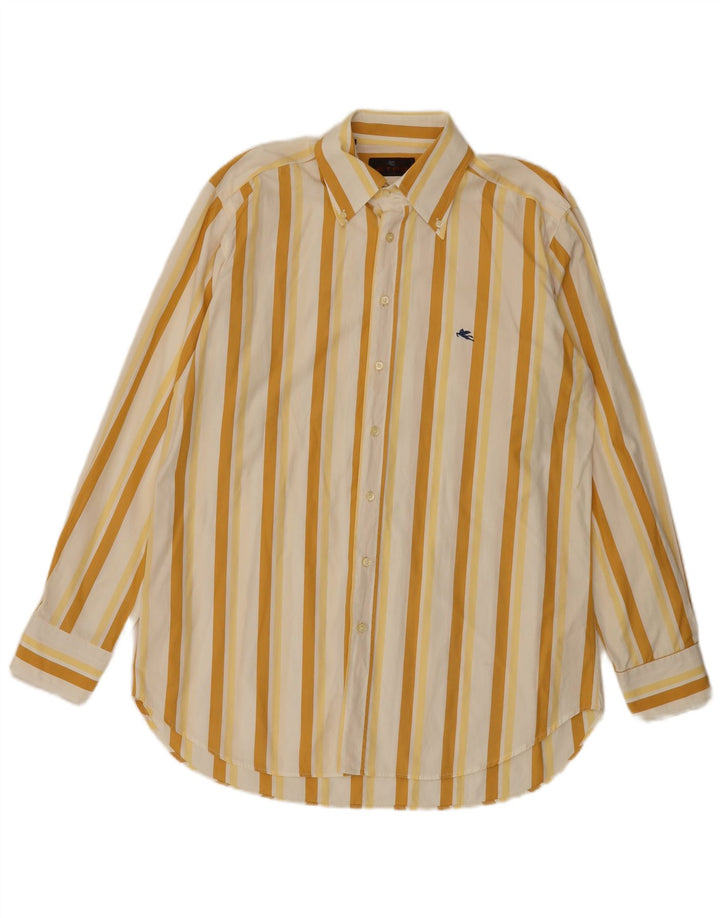 Etro Chemise Homme Taille 42 Large Jaune Rayé Coton
