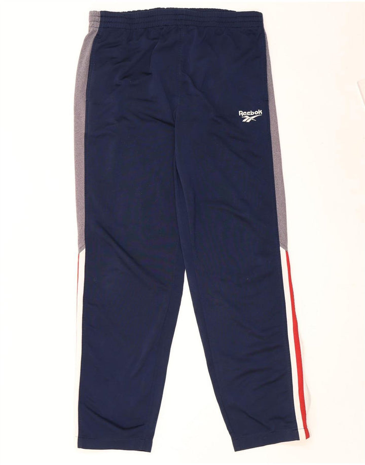 Reebok Pantalon De Survêtement Homme Large Bleu Marine Colorblock Polyester