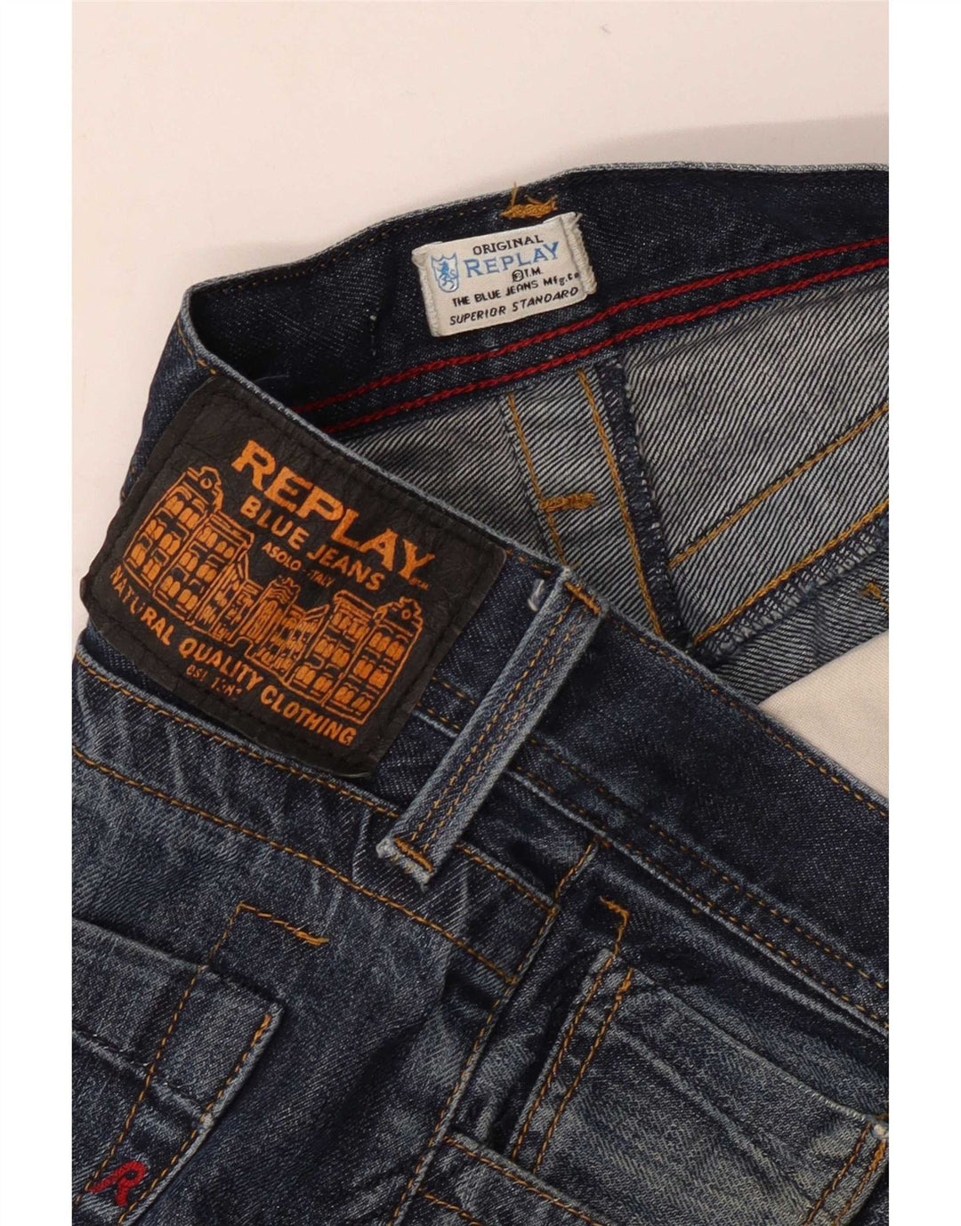 Replay Jean droit homme W32 L30 bleu marine