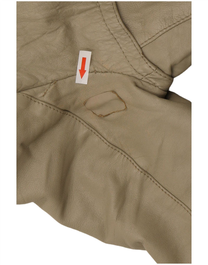 manteau en cuir femme vintage UK 12 Beige moyen