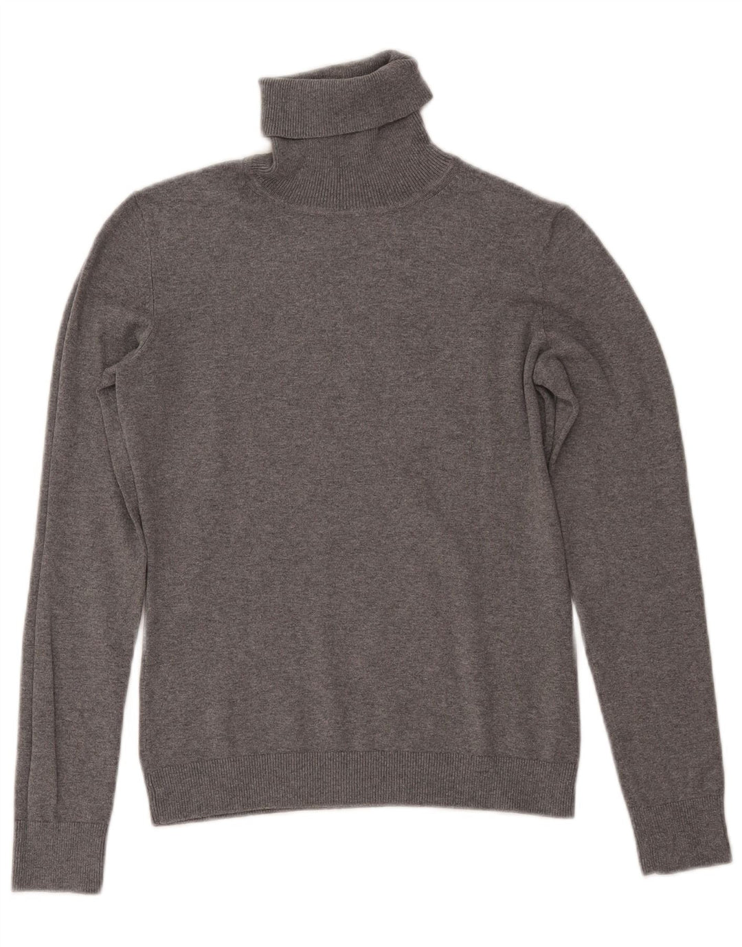 TOMMY HILFIGER Pull col roulé pour femme UK 10 Small Gris Coton