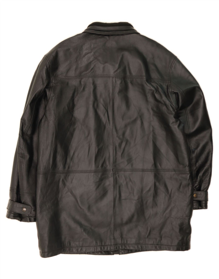 STUDIO 81 Mens Leather Coat IT 52 XL Black Leather Vintage Studio 81 and Second-Hand Studio 81 from Messina Hembry 