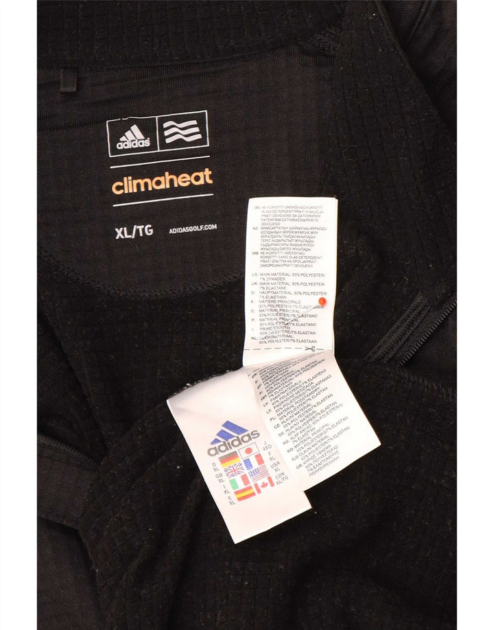 Adidas Hommes Climaheat Zip Neck Pull Survêtement Top XL Noir Polyester
