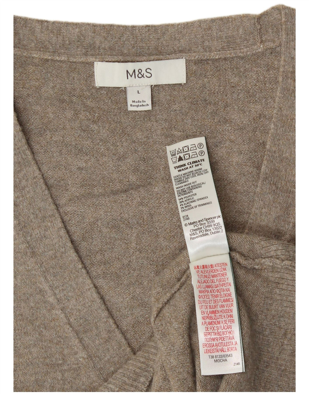 Marks & Spencer Pull cardigan sans manches pour femme UK 16 Large Gris