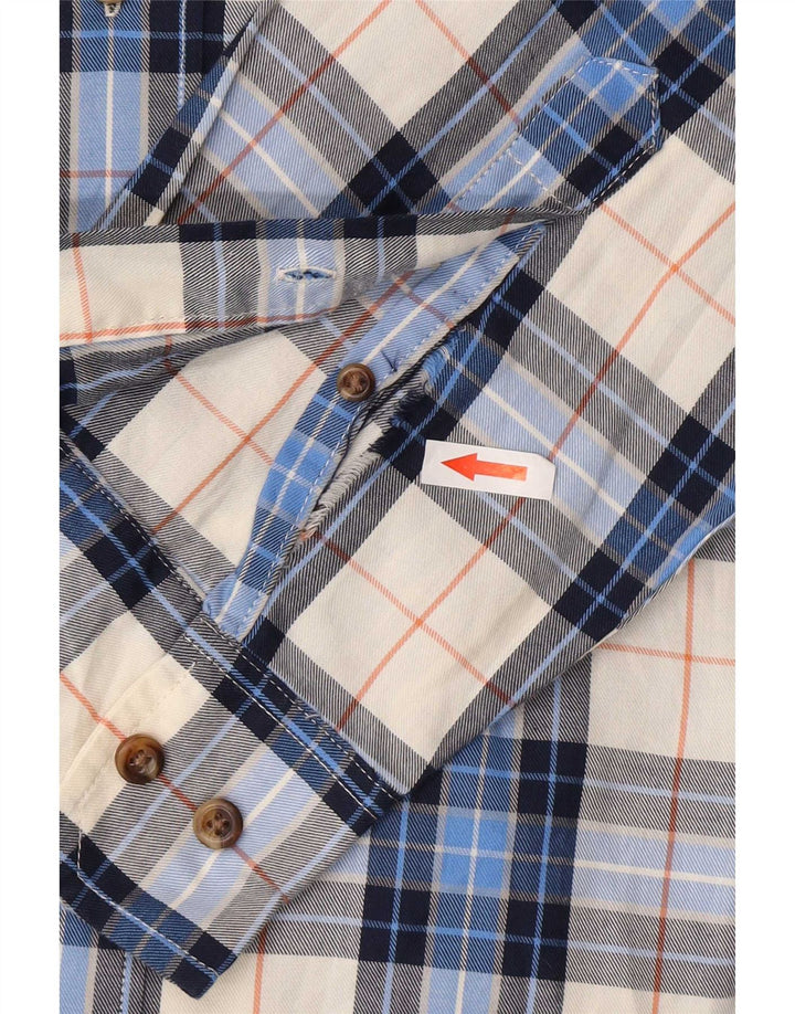 Chemise homme Izod en coton à carreaux bleu moyen