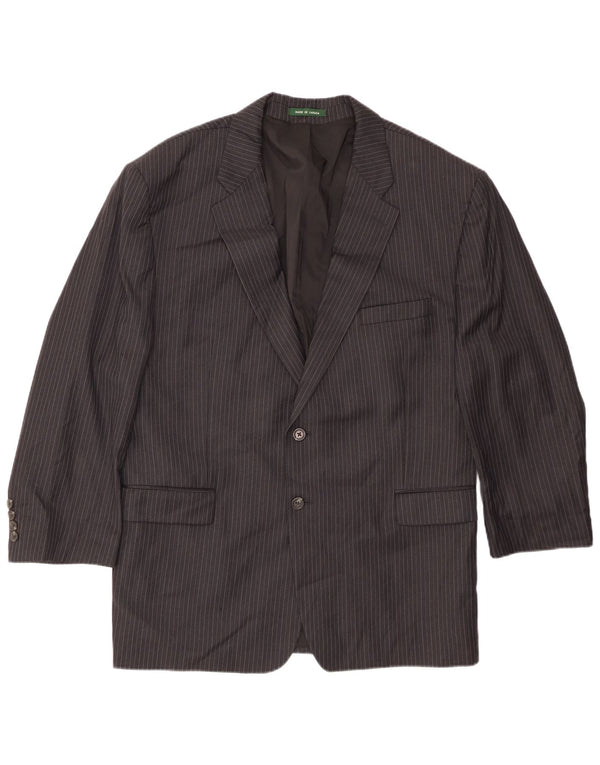 Ralph Lauren Veste blazer à 2 boutons pour homme UK 42 XL en laine à fines rayures noires