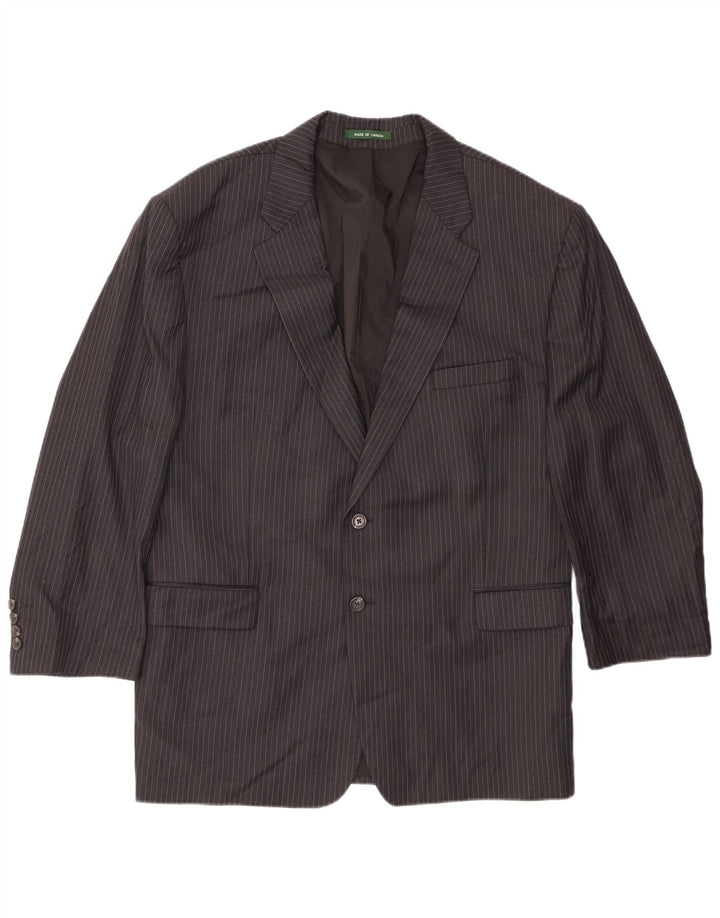 Ralph Lauren Veste blazer à 2 boutons pour homme UK 42 XL en laine à fines rayures noires