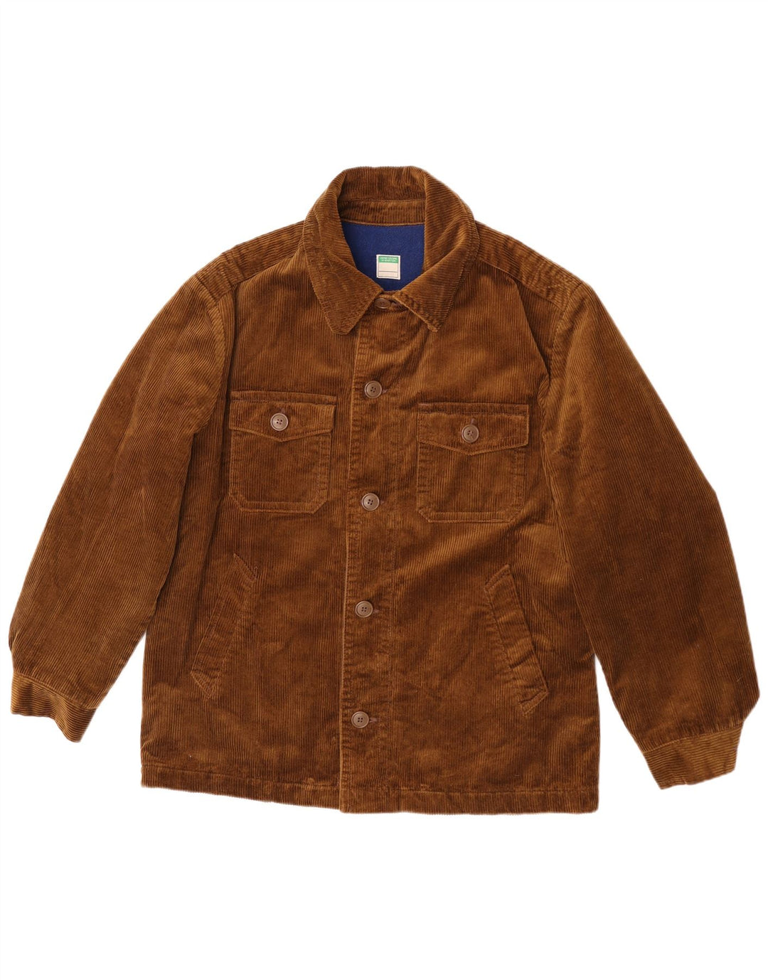 Benetton Veste en velours côtelé pour homme UK 38 Coton kaki moyen