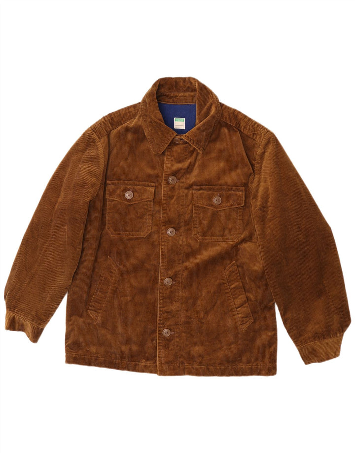 Benetton Veste en velours côtelé pour homme UK 38 Coton kaki moyen