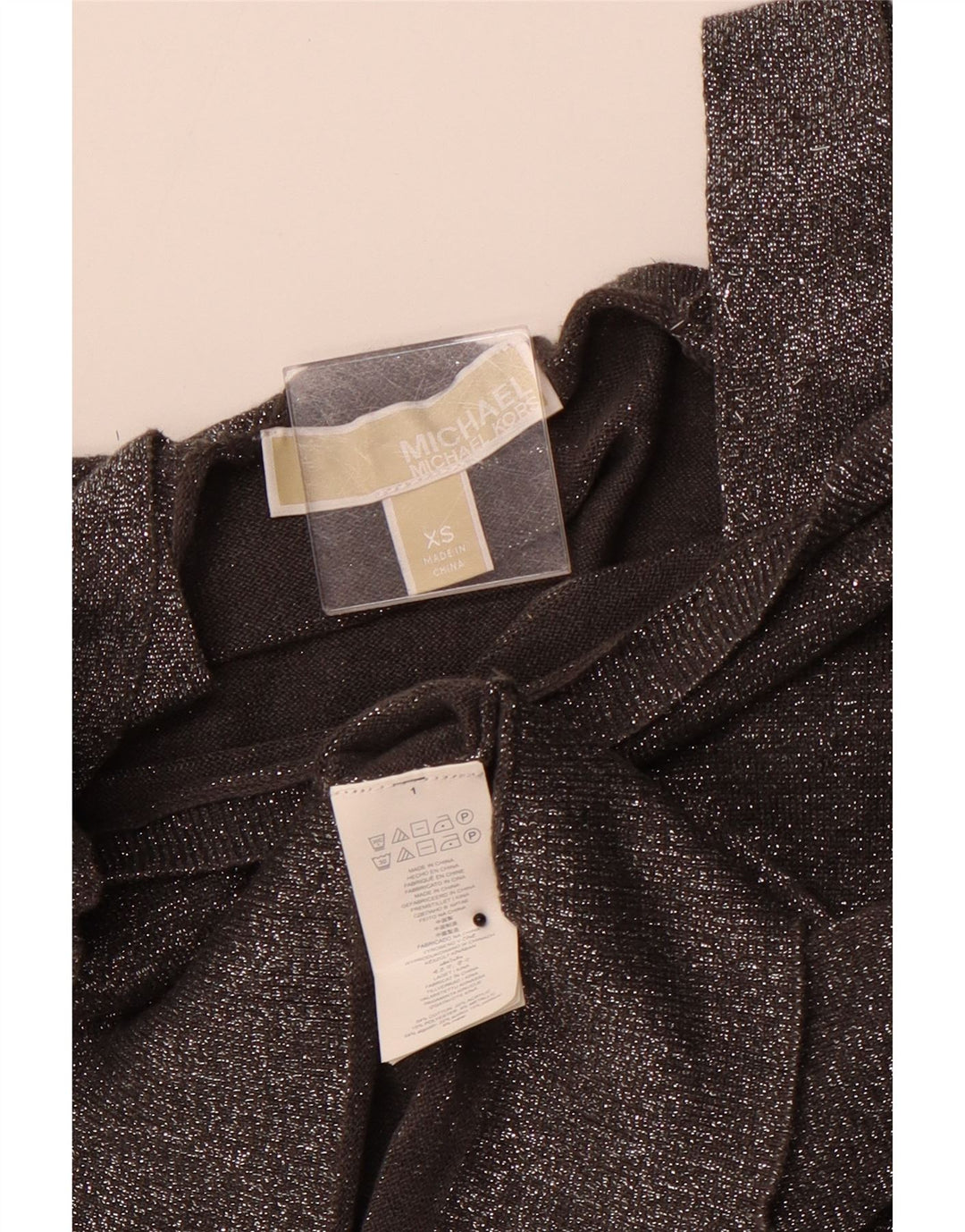 MICHAEL KORS Chemisier à épaules dénudées pour femme UK 6 XS Gris chiné en coton