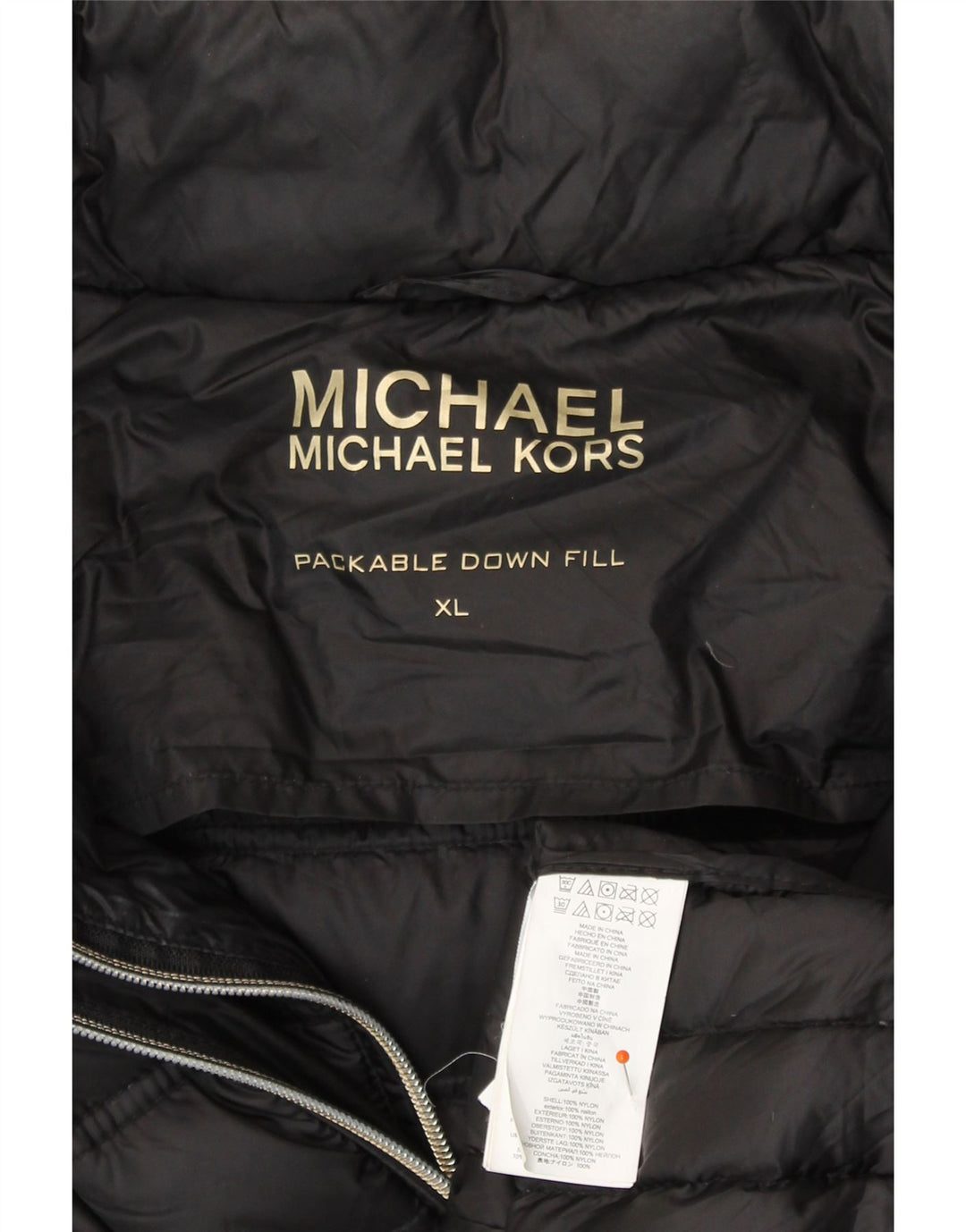 MICHAEL KORS Veste matelassée à capuche pour femme UK 18 XL Nylon noir