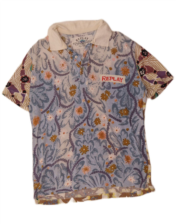 REPLAY Polo Homme Coton Floral Multicolore Moyen