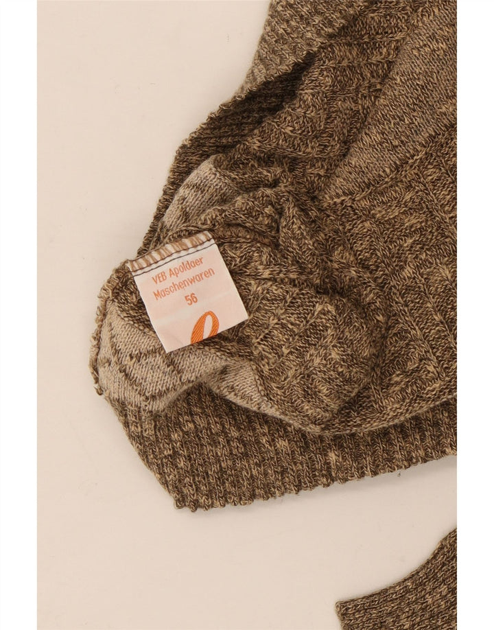 VINTAGE Pull ras du cou pour homme IT 56 2XL Marron rayé