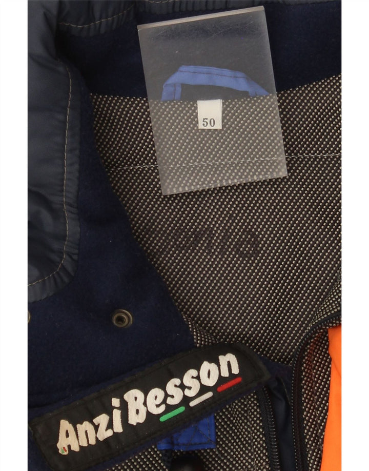 Anzi Besson Veste de ski à capuche graphique pour hommes IT 50 Large Blue Colourblock