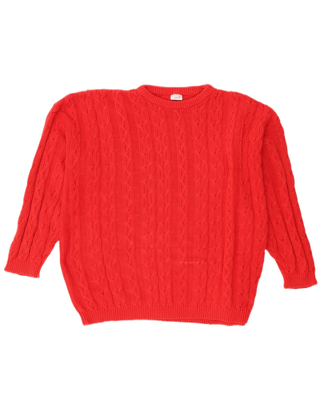 Lecomte Pull surdimensionné à col rond pour femme UK 18 XL Rouge Coton