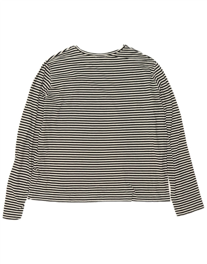 Massimo Dutti Haut à manches longues pour femme UK 16 Grandes rayures blanches