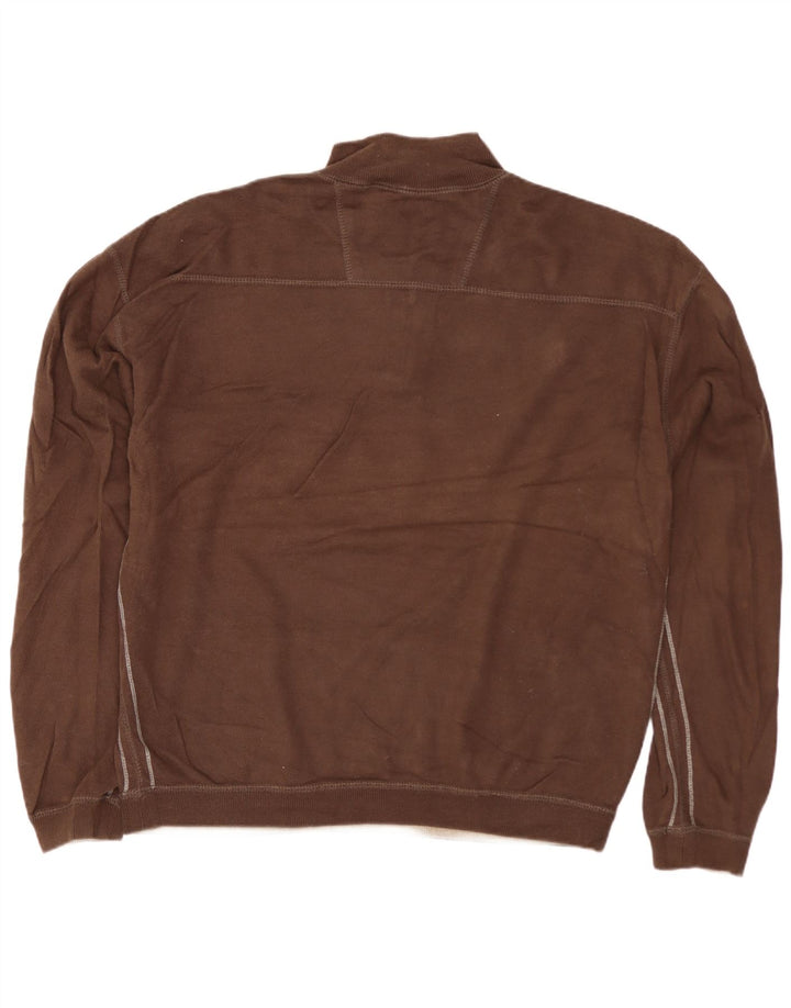 Izod Sweat-shirt à col zippé pour homme XL Marron