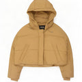 Zara Veste matelassée surdimensionnée à capuche pour femme UK 14 Beige moyen