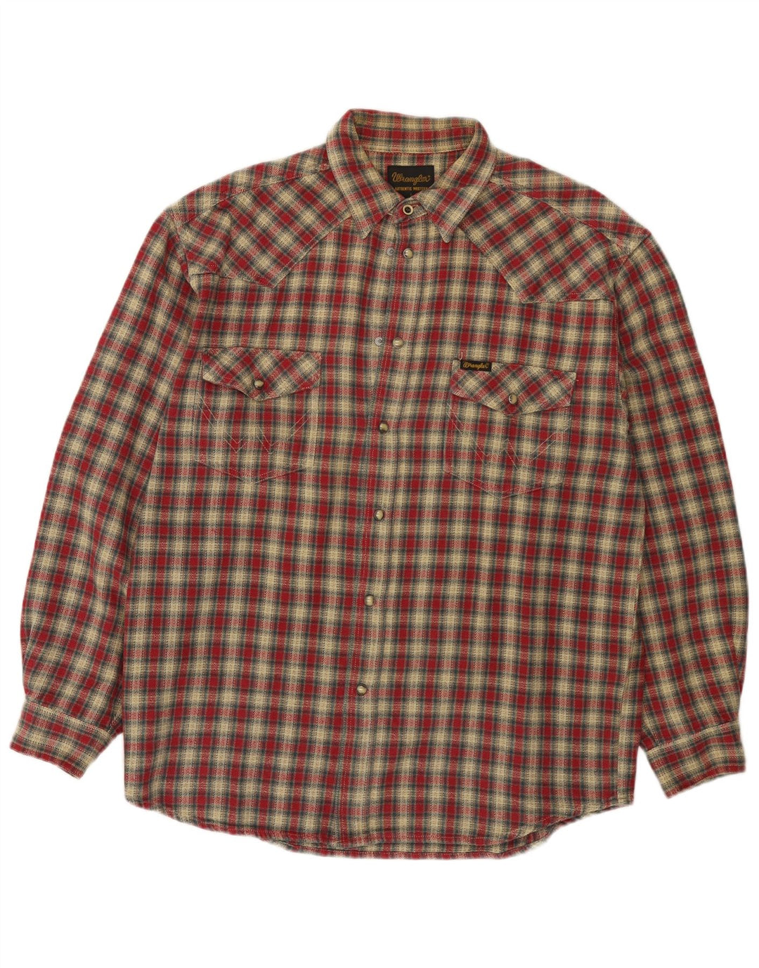 Wrangler Chemise en flanelle pour homme en coton à grands carreaux rouges