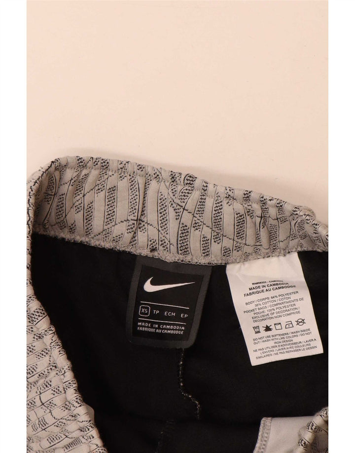 Nike Short de sport pour femme UK 6 XS Gris géométrique Polyester