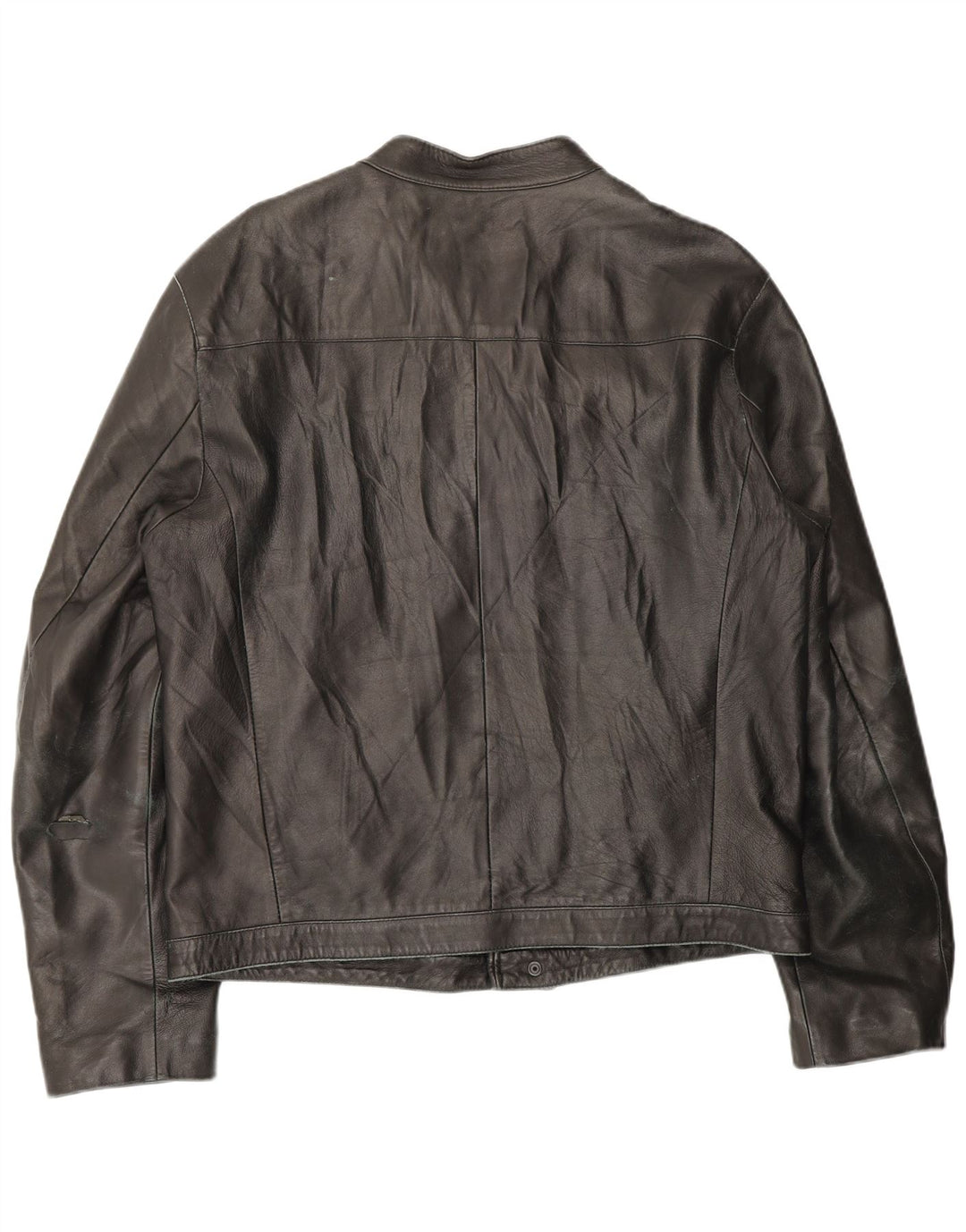 veste en cuir zippé femme vintage IT 54 2XL Cuir marron