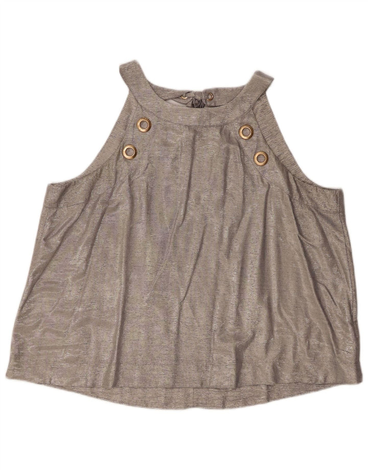 Coast Haut court pour femme UK 46 Large Viscose Argenté