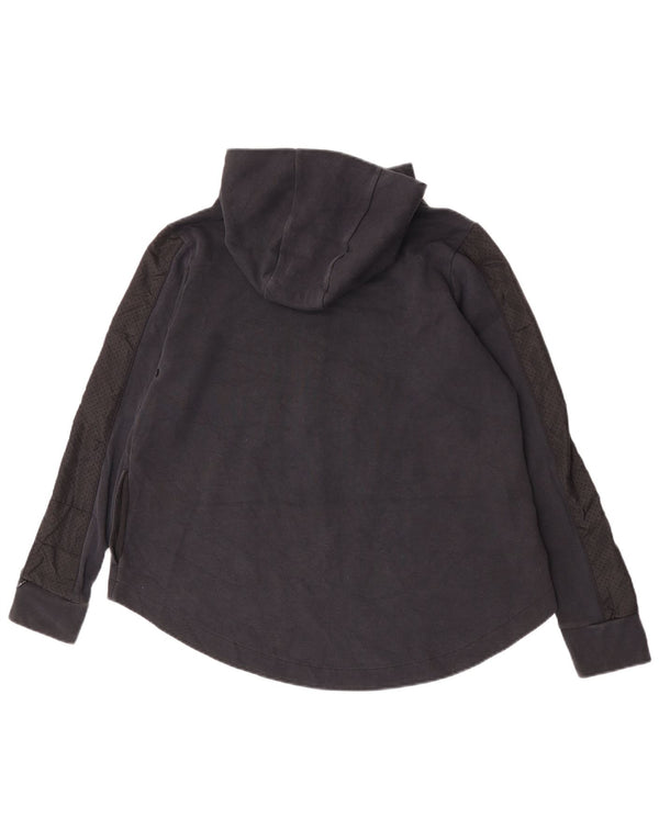 Nike Pull à capuche zippé pour femme UK 14 Coton noir moyen