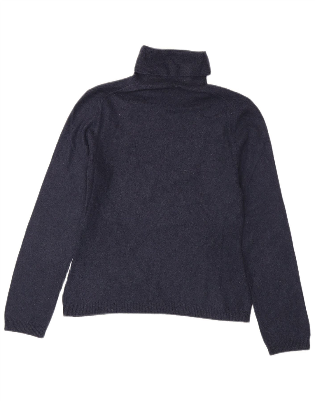 Benetton Pull col roulé pour femme UK 10 Petit cachemire bleu marine