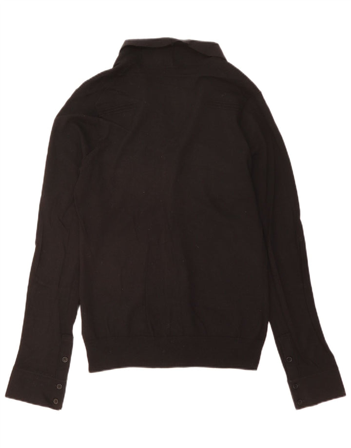 Patrizia Pepe Pull Cardigan Homme Grande Laine Vierge Noire