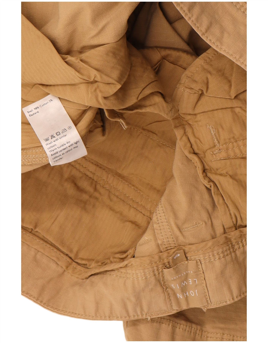 John Lewis Short Cargo Homme W40 XL Coton Beige
