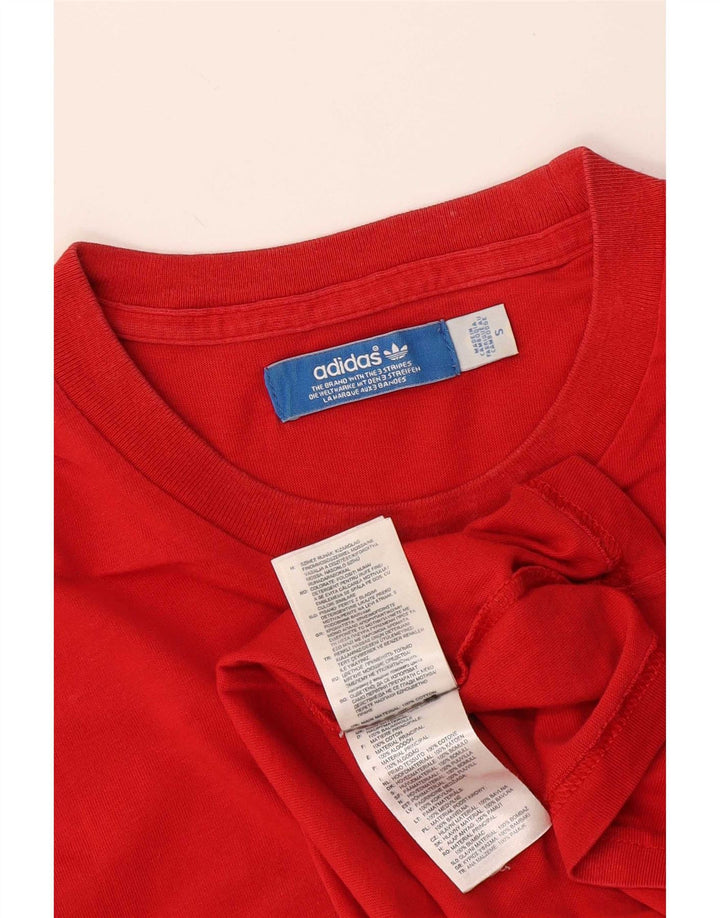 Adidas Mens Graphic T-Shirt Top Petit Rouge Coton