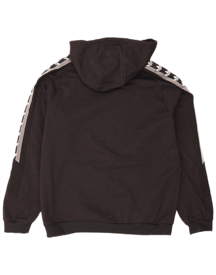 Adidas Pull à capuche graphique pour homme en polyester color block noir moyen