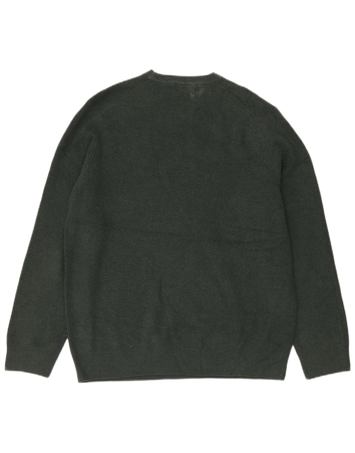 Marks & Spencer Pull à col rond pour homme XL Vert Polyester