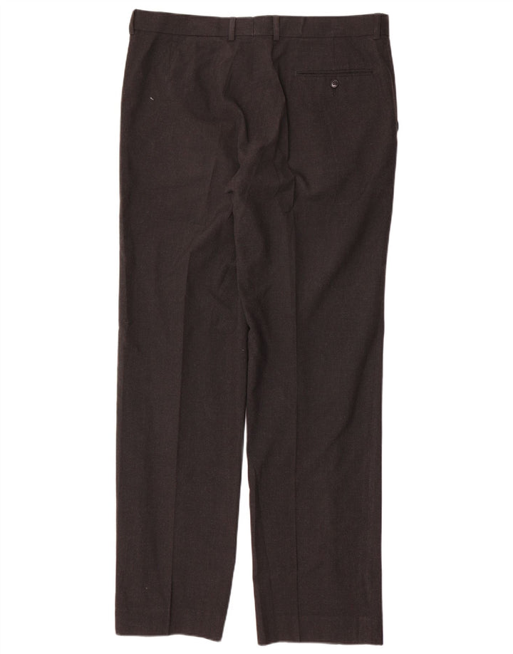 Marks & Spencer Pantalon de Costume Droit Homme W36 L33 Gris Polyester