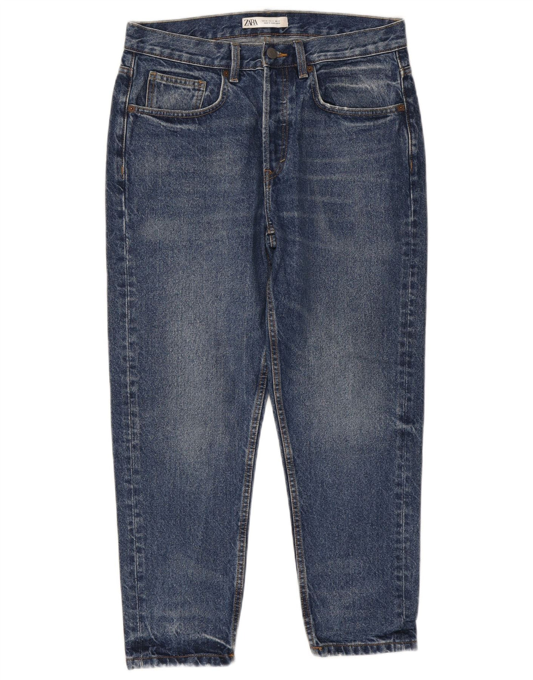 ZARA Jean court fuselé pour homme EU 40 Medium W31 L25 Bleu