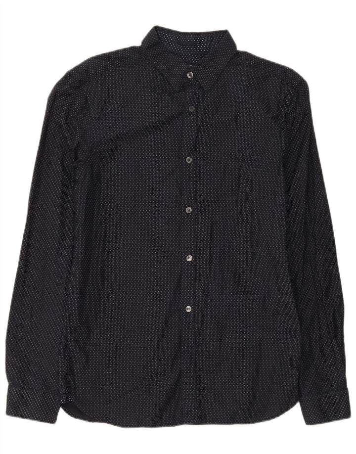 French Connection Chemise Homme Bleu Marine Moyen à Pois Coton