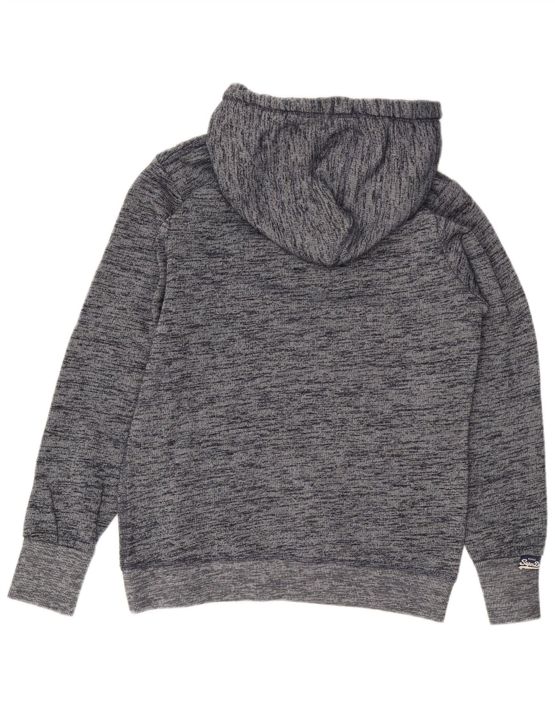 Superdry Pull à capuche graphique pour femme UK 12 Coton moucheté bleu marine moyen