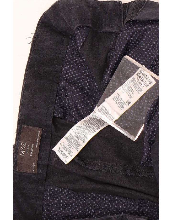 Marks & Spencer Pantalon Chino Regular Homme W40 L33 Bleu Marine Coton