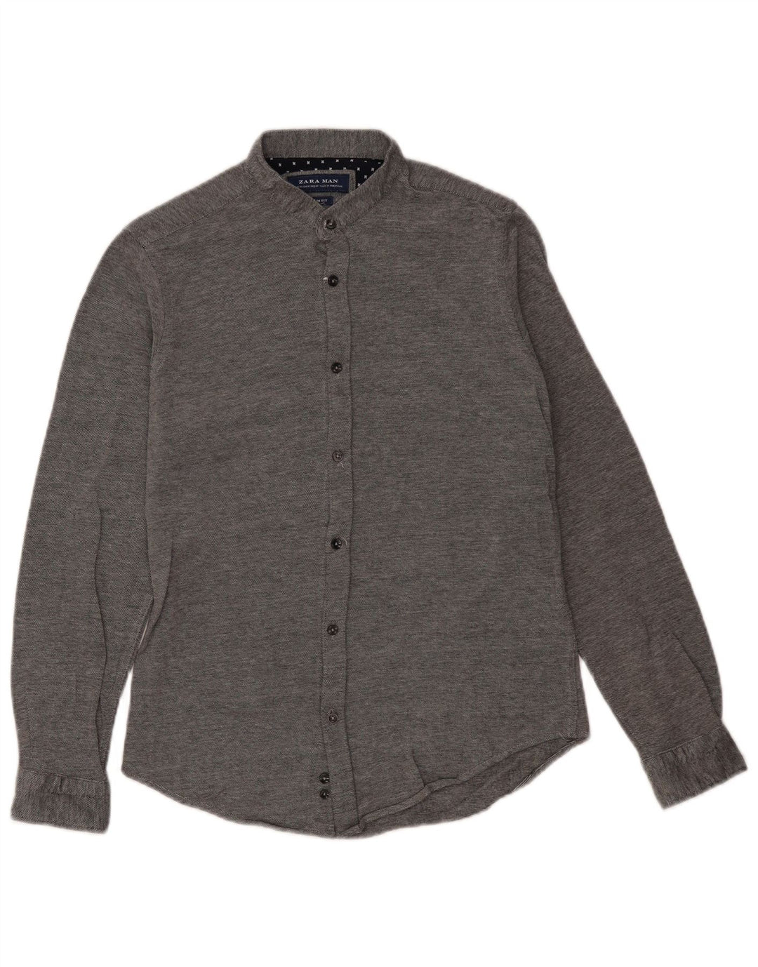 Zara Chemise Slim Fit Gris Moyen Coton