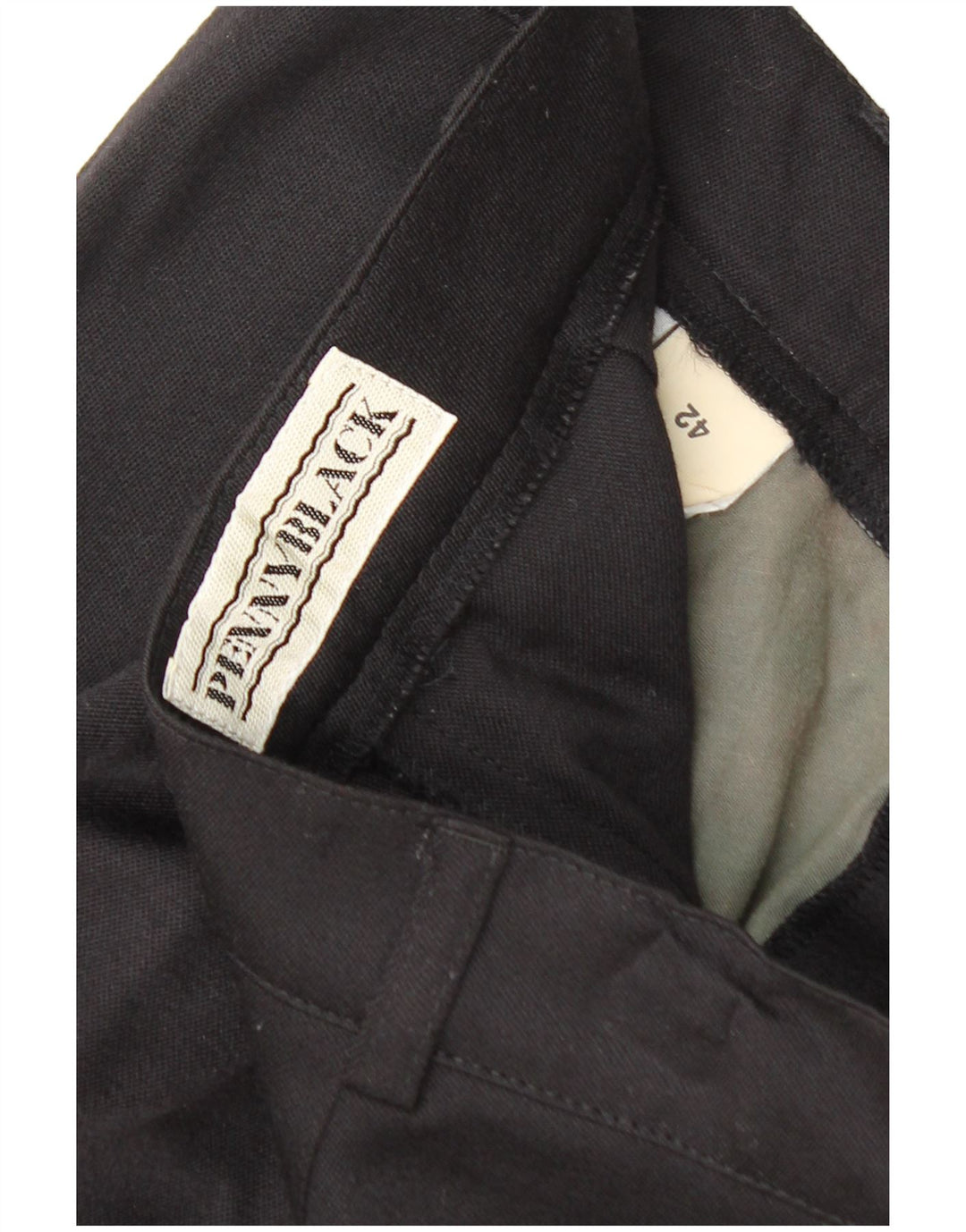 PENNY BLACK Pantalon Chino Taille Haute Femme IT 42 Medium W26 L30 Noir