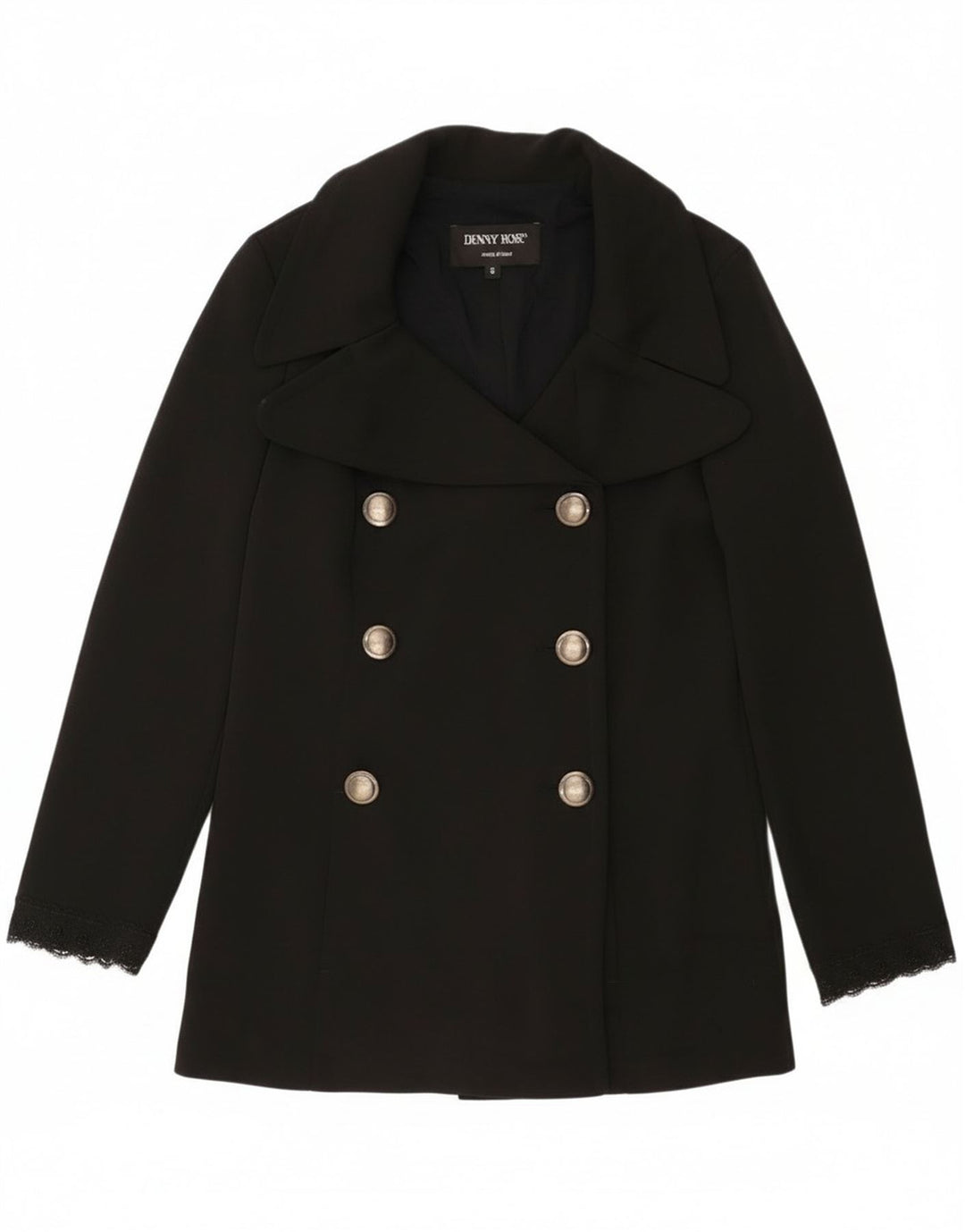 Denny Rose Caban Femme UK 10 Petit Noir Polyester