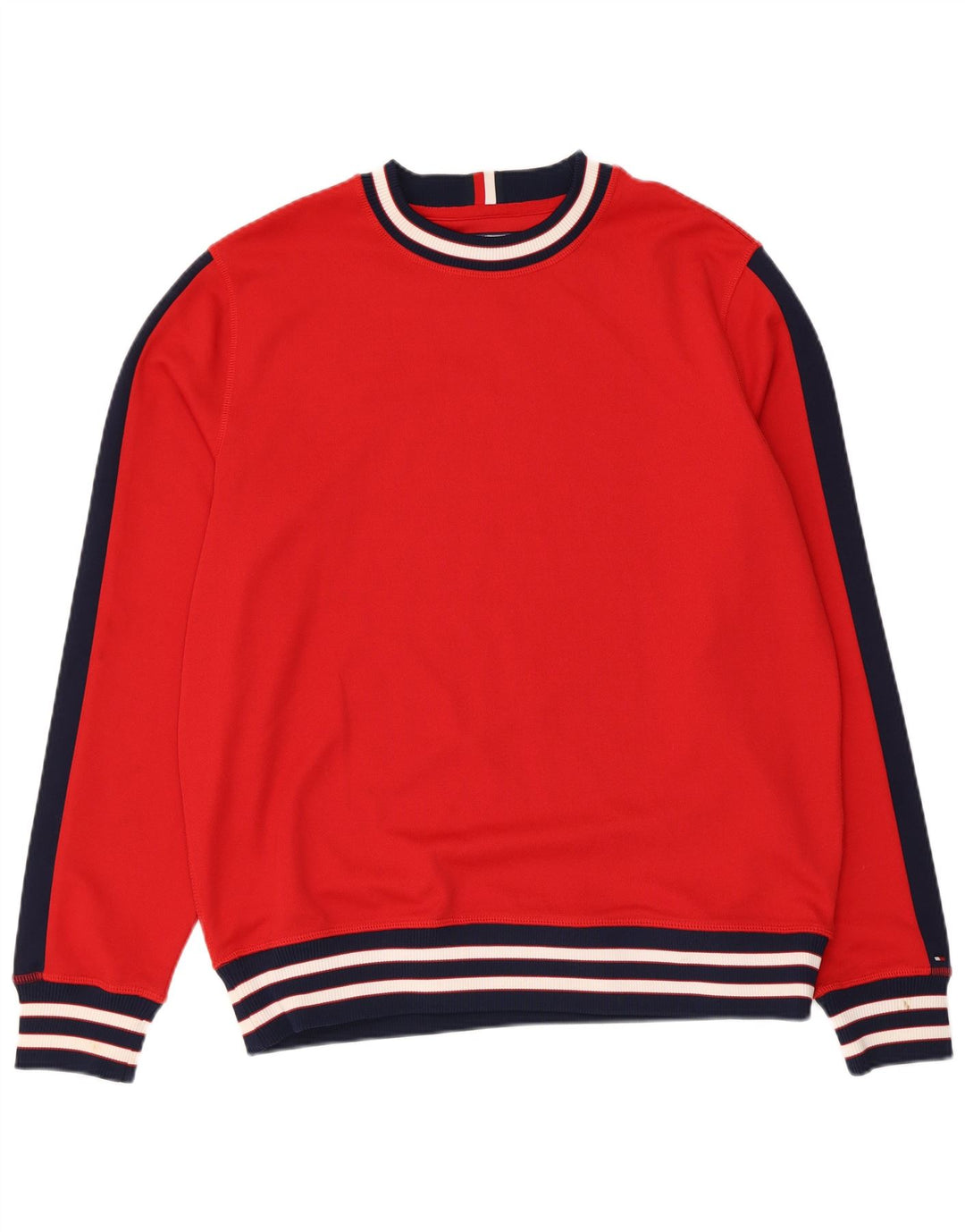 Tommy Hilfiger Sweat-shirt pour homme en polyester color block grand rouge
