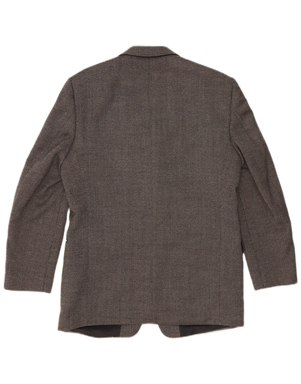 REDGREEN Veste Blazer 3 Boutons Homme EU 50 Grande Laine Tachée Grise