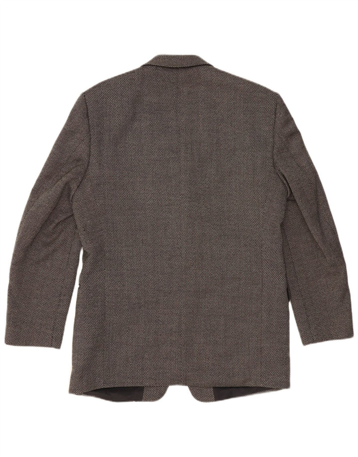 REDGREEN Veste Blazer 3 Boutons Homme EU 50 Grande Laine Tachée Grise