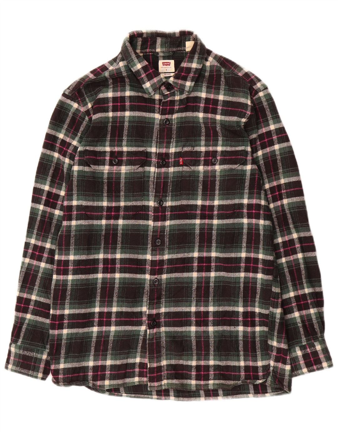 Levi's Chemise Relaxed Flannel Homme Vert Petit Carreau Coton