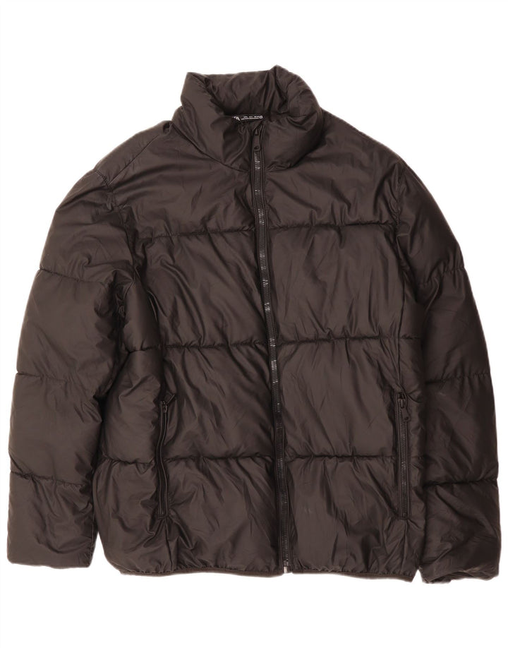 Zara Veste matelassée pour homme UK 40 Large Noir Polyester